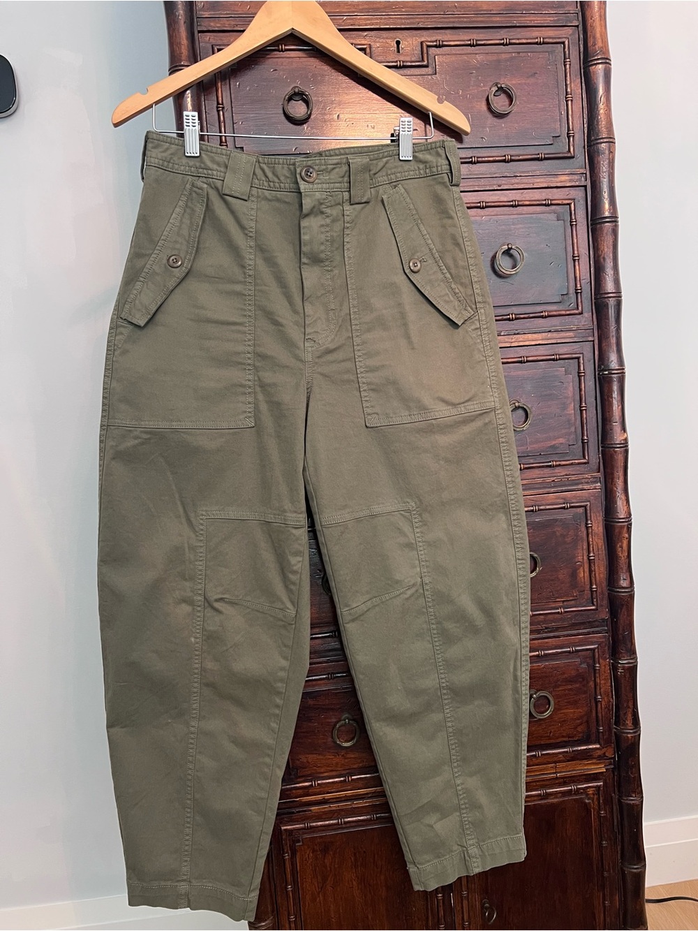 Banana Republic Olive Straight-Leg Utility Pants